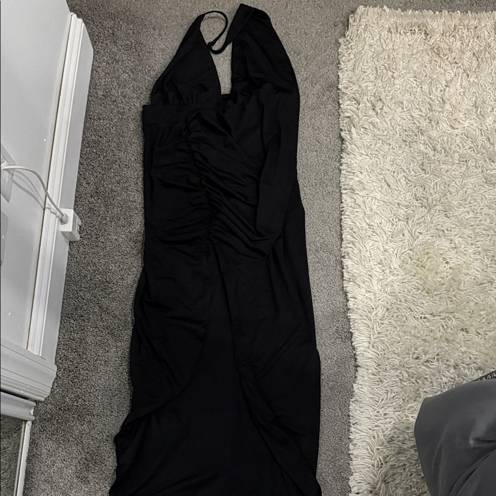 Elegant Black Halter Dress